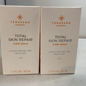 NEW Lot Of 2- 1.7 oz (50mL) Terasana Total Skin Repair Super Serum, Non-Toxic
